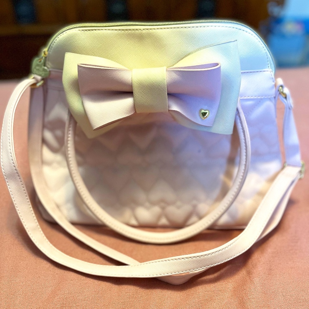 Betsy Johnson Pink Bow Hearts Purse